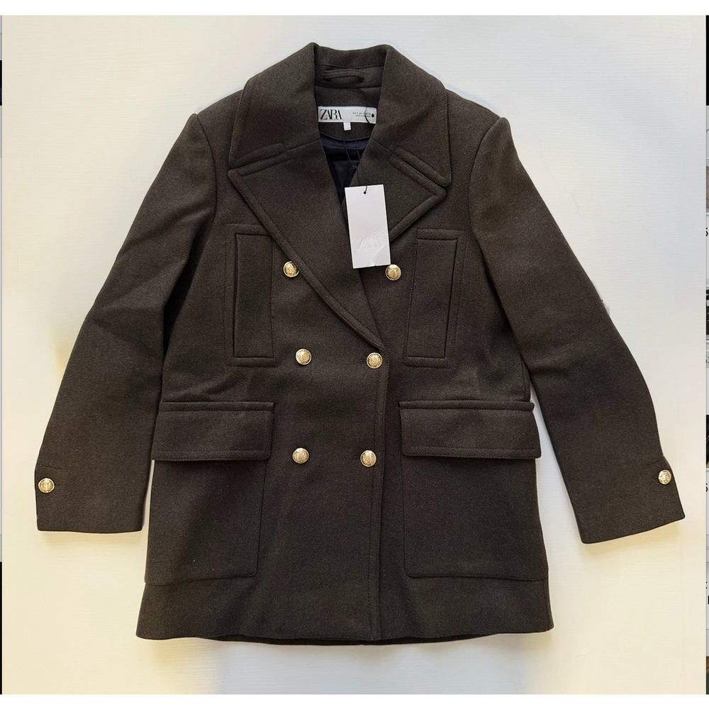 Zara Wool Blend Coat Size S - Picture 5 of 8